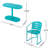 Outdoor Bistro Furniture In Matte Teal - Iron, 2 Chairs & Oval Table For Backyard Made From Iron-638614281