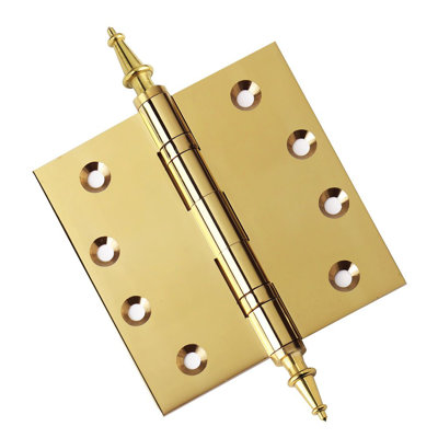 Charnière de porte simple à roulement à billes en laiton massif H 4,5 po x l 4,5 po