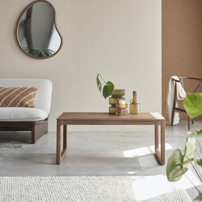 Arto Solid Wood Coffee Table, Dark Brown Wood