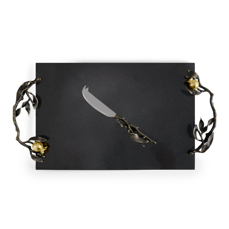 Pomegranate 17.25" L Cheese Board with Knife