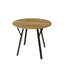 Table de salle à manger ronde 36,06 po, pieds en métal noir, plateau brun, look moderne pour 2 à 4 personnes de 36,06 po