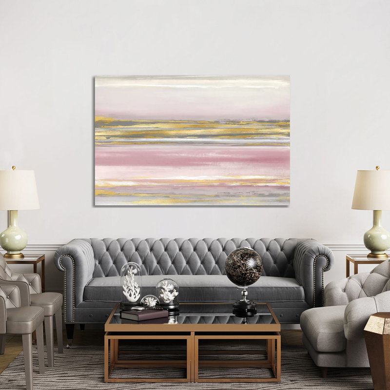 Subtle Reflections With Blush by Allie Corbin - Painting on Canvas, No Frame, 152.5 cm H x 101.5 cm W x 3.175 cm D