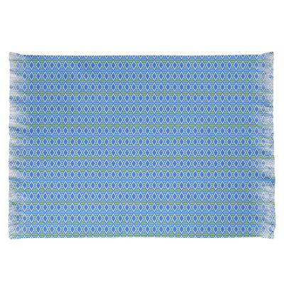 Tapis bleu à carreaux géométriques Mcguigan