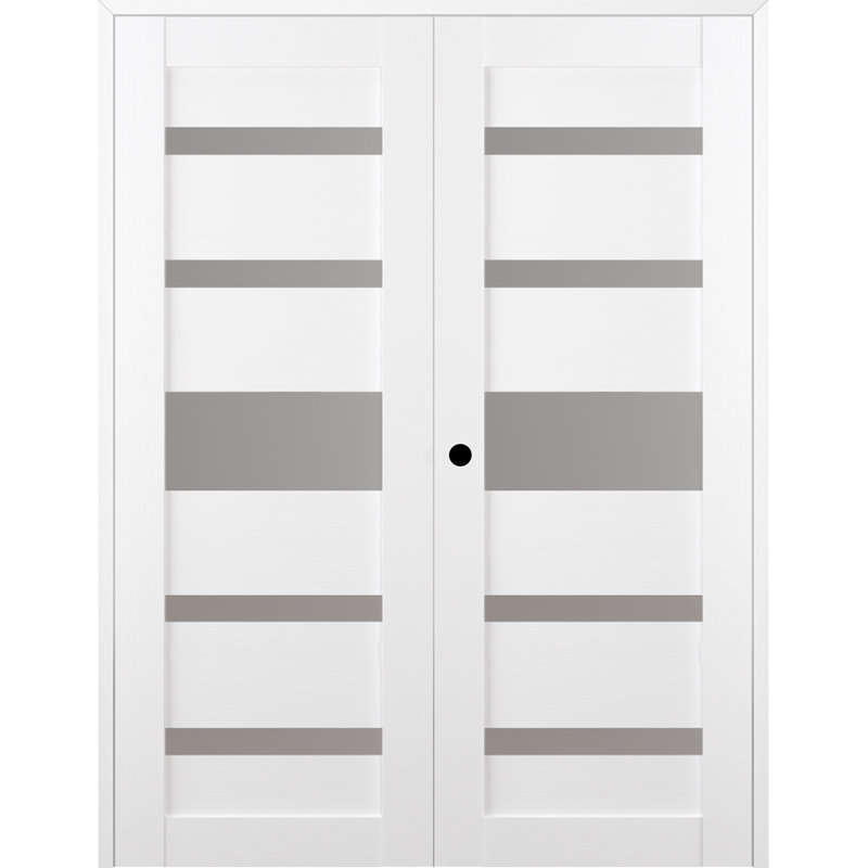Porte française Gina, Blanc noble, 55,5 po x 79,37 po, Réversible