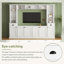 Console multimédia avec pont réglable pour téléviseur de 75 po, blanc et espace de rangement moderne-2084442048