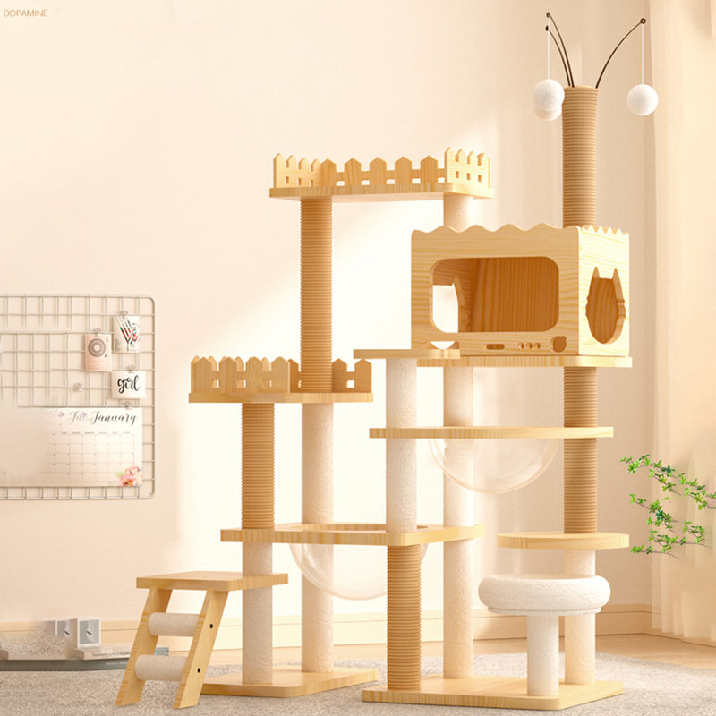 6 Tiers Cat Tree with Condons,Perch,Scratching Posts