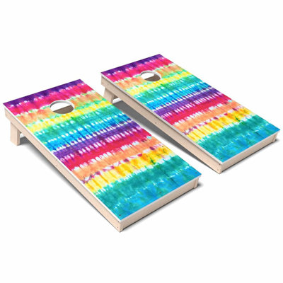 Ensemble de planches de cornhole Tie Dye