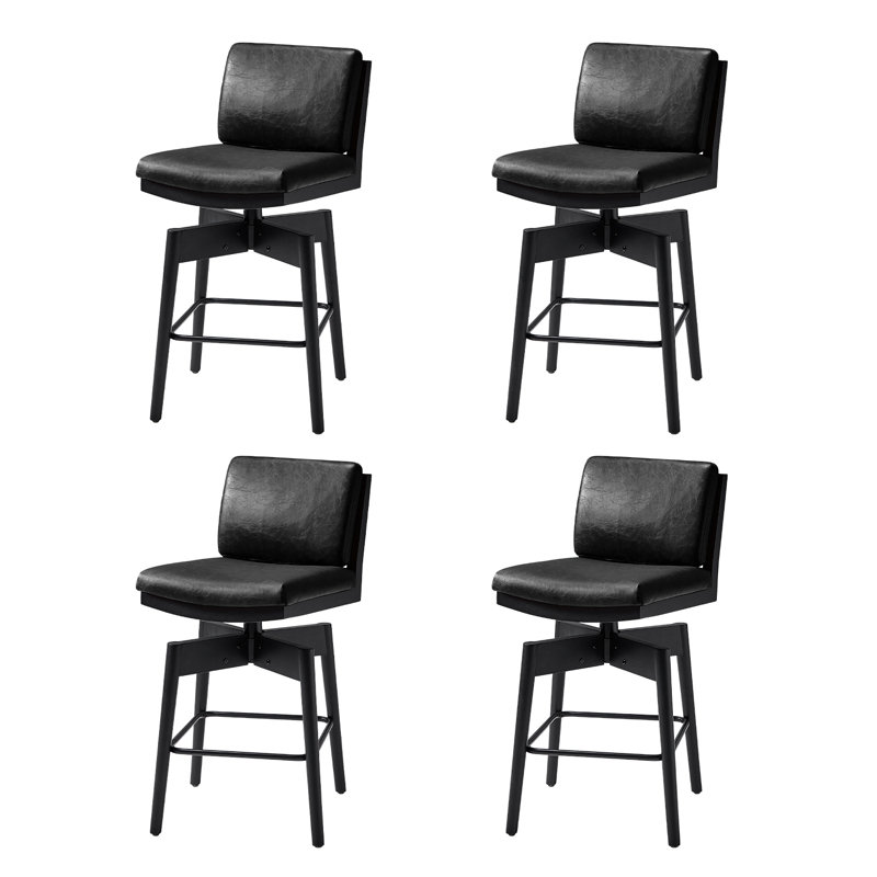 Lafrance Modern Barstool with Adjustable Features, Black, 2