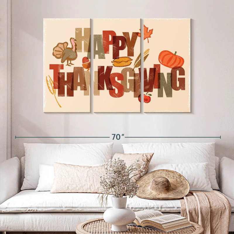 Icônes Lelend Happy Thanksgiving, H 32 po x l 50 po