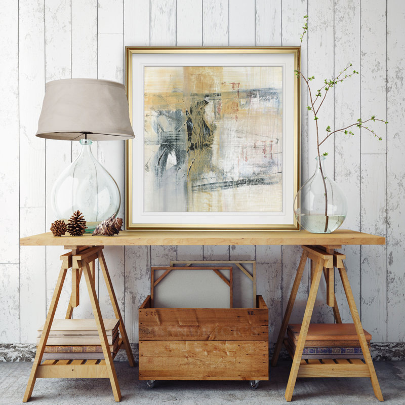 'Reflections II' Oil Painting Print, 23" H x 23" W x 1.5" D, Gold Framed