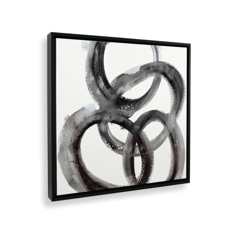 Impression sur toile dans un cadre entrelacé, H 16,75 po x l 16,75 po, Noir satiné
