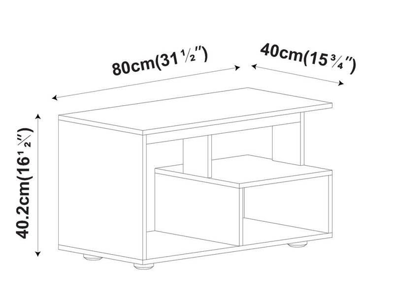 Aylinne Solid Wood Coffee Table with Storage, Black, Black
