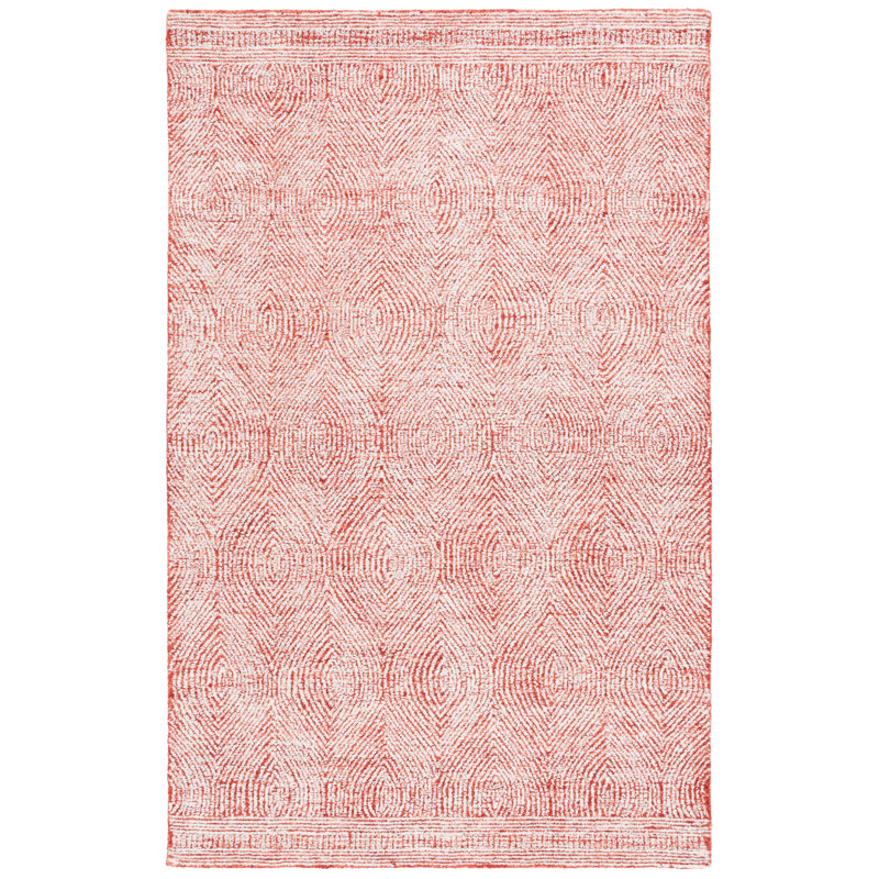 Ranjit Abstract Hand Tufted Wool Geometric Rug, Rectangle 5' x 8'