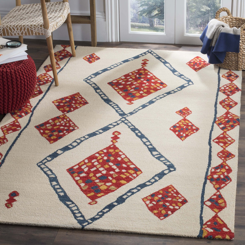 Yeager Hand Tufted Wool Geometric Rug