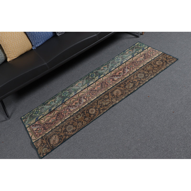 Vintage Turkish Runner Rug With Colorful Bohemian Design For Unique Home Decor And Multicolored Oriental Patterns As A Living Room Accent