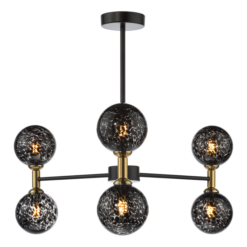 Flush Mount, 6 Lights, 40 cm H x 60 cm W x 60 cm D