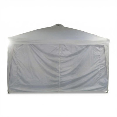 Tente d'auvent escamotable de 11 pi x 11 pi, installation instantanée pour une personne, abri commercial robuste avec dessus imperméable, hauteur réglable, comprend sac à roulettes et sacs de sable pour la plage, les marchés, les événements extérieurs, blanc