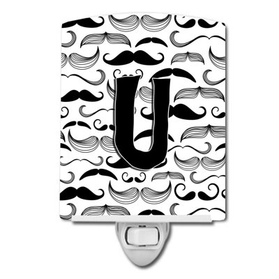 Éclairage de nuit en céramique moustache initial