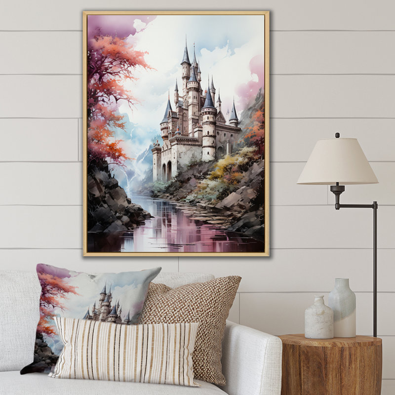 «Harigan Castles Enchanted Stronghold V», reproduction d'art sur toile, H 32 po x l 16 po x P 1 po, Cadre naturel flottant