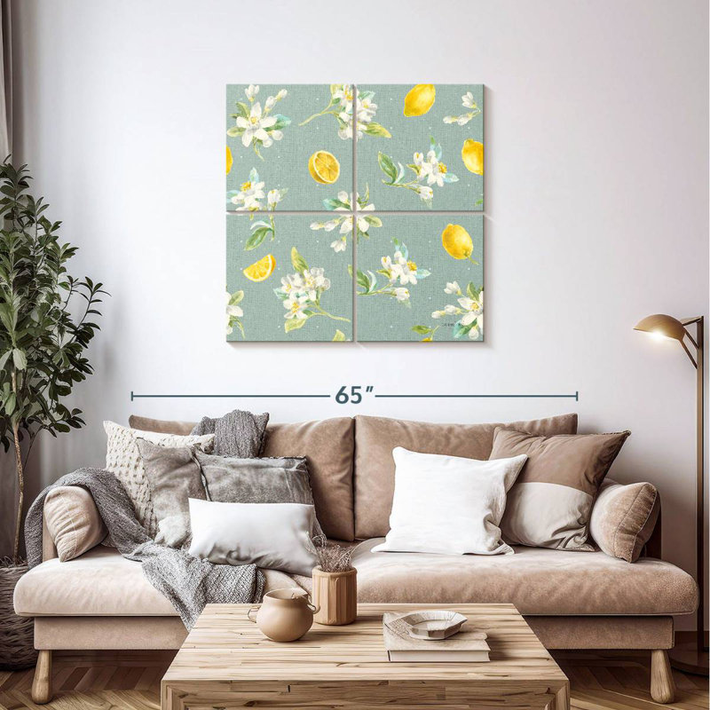 Motif de citron Yarlin Floursack II, H 38 po x l 38 po