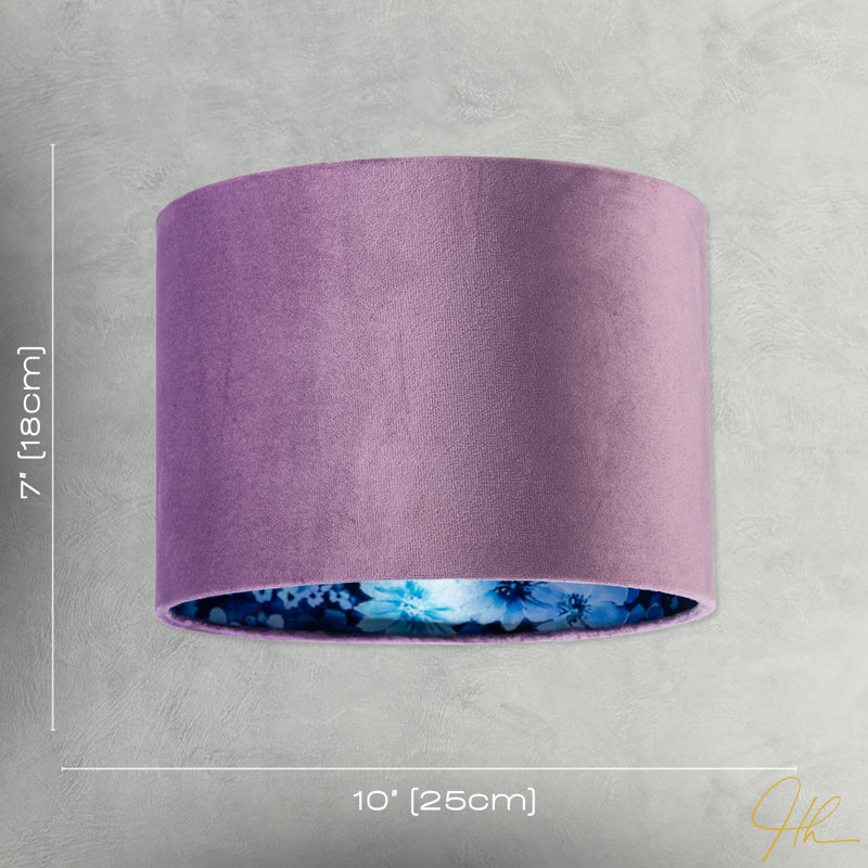18 cm H Drum Fabric Lamp Shade ( No Direct Attachment Method ) in Purple