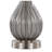 Jenny 27'' Contemporary Glass Table Lamp Set of 2 with Clear Smokey Crackle Glass Base, Brushed Nickel Hardware and White Linen Shade-599292686