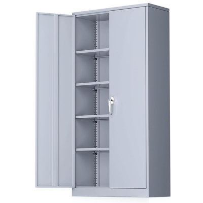 Achyut Garage Storage Cabinets ( 72'' H x 36'' W x 18'' D ), Metal Tool Cabinet with 4 Adjustable Shelves and Lockable doors