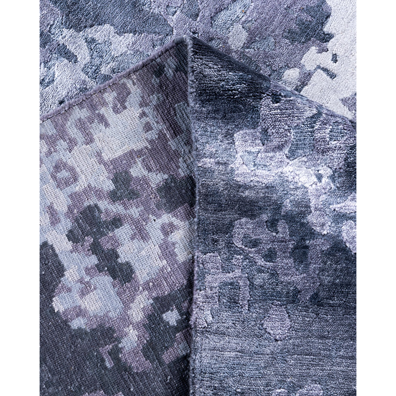 Overdyed One-of-a-Kind Rectangle 9'1" x 12'2" Hand Knotted Area Rug