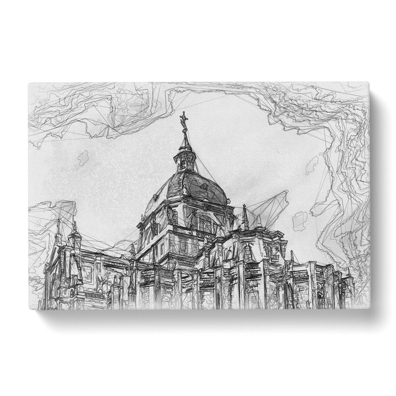 Almudena Cathedral In Madrid Spain In Abstract - Wrapped Canvas Print, 35cm H x 50cm W x 3cm D