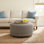 Ellwood 37'' Wide Round Geometric Cocktail Ottoman
