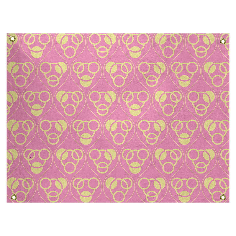 Tapisserie, H 59 po x l 80 po, Rose/jaune