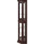 Élégant présentoir lumineux avec design d'inspiration rétro, éclairage à DEL, rangement personnalisable, armoire éclairée en cerisier pour la maison, 4 tablettes réglables en verre trempé, dossier en miroir, lueur douce, bureau