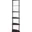 Bibliothèque d'angle Cappuccino - 5 tablettes en bois pour les petites bibliothèques à domicile