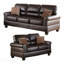 Ensemble de canapé en similicuir 2 pièces espresso - Canapé et causeuse, peluche élégante, style contemporain