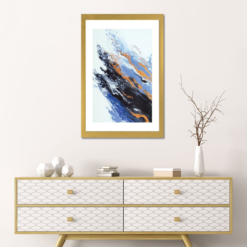 " Composure " by Spellbound Fine Art, 24" H x 16" W x 1" D, White, Gold Framed Paper