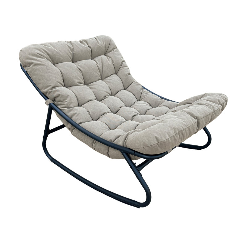 Solace Outdoor Rocking Chair and Stool, Brown