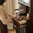 Nut-brown+Black Solid Wood+Glass Display Cases