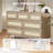 Rattan 6-Drawer Dresser with Wide Top, Large Double Wood Chest with Deep Drawers for Bedroom, Storage for Entryway, Hallway, Living Room, Natural
