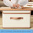 Large Foldable Storage Bins, Linen Fabric Box with Lid, Organiser for Shelves, Cubes For Towels, Clothes(Set of 3)-65498475