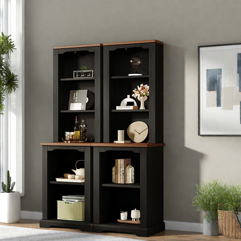 Bookcases With Storage, Mdf 66.1 In Modern Curved Home Display Set