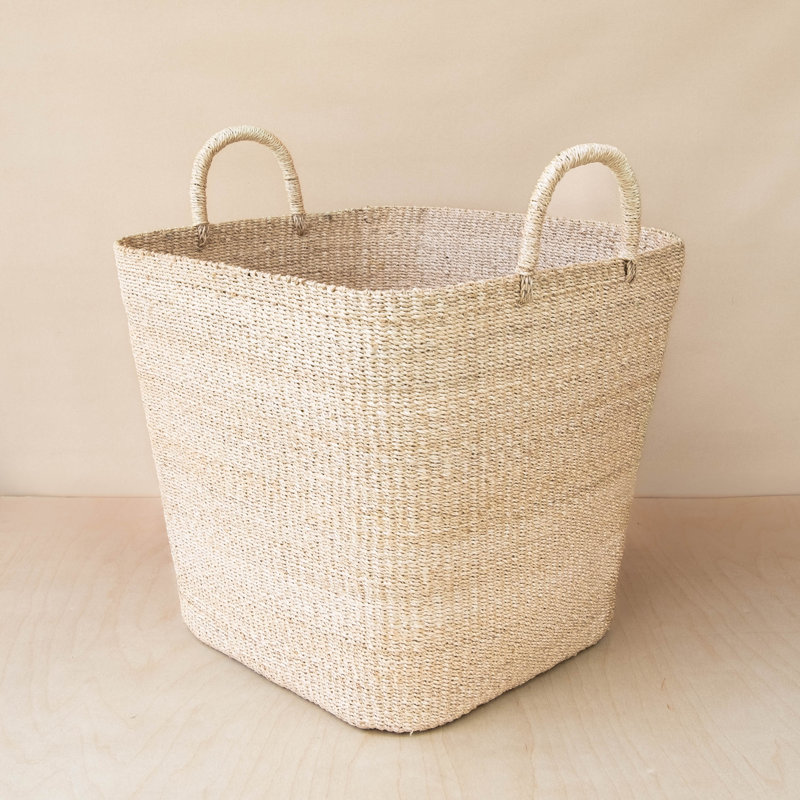 Natural Jumbo Square basket with Handles