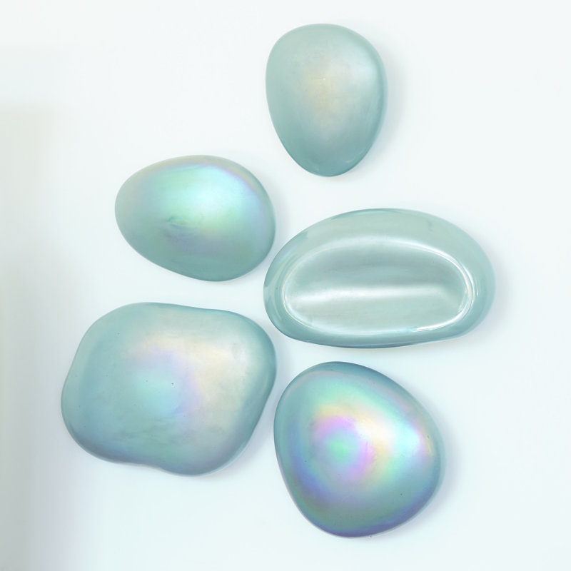 5 Piece Glass Wall Gem Set, Sapphire