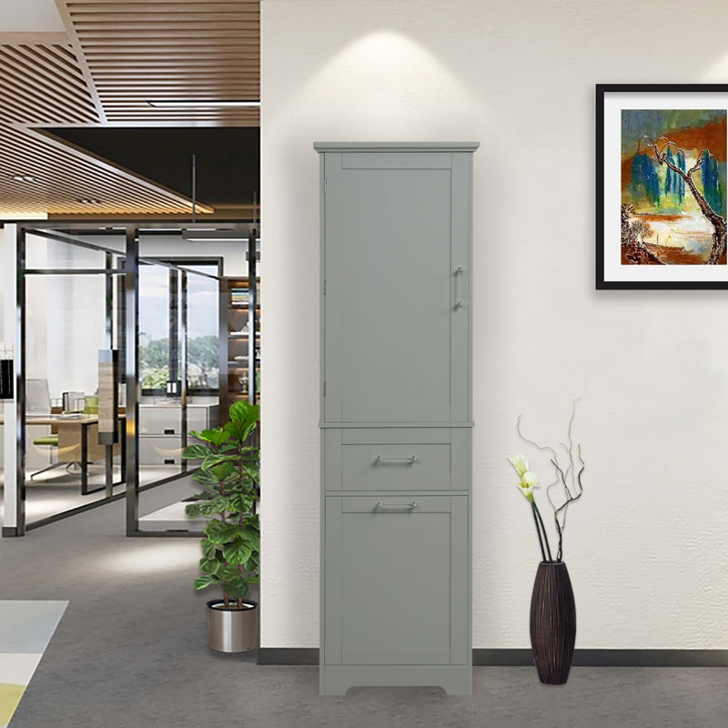 Spriha Linen Cabinet, Gray
