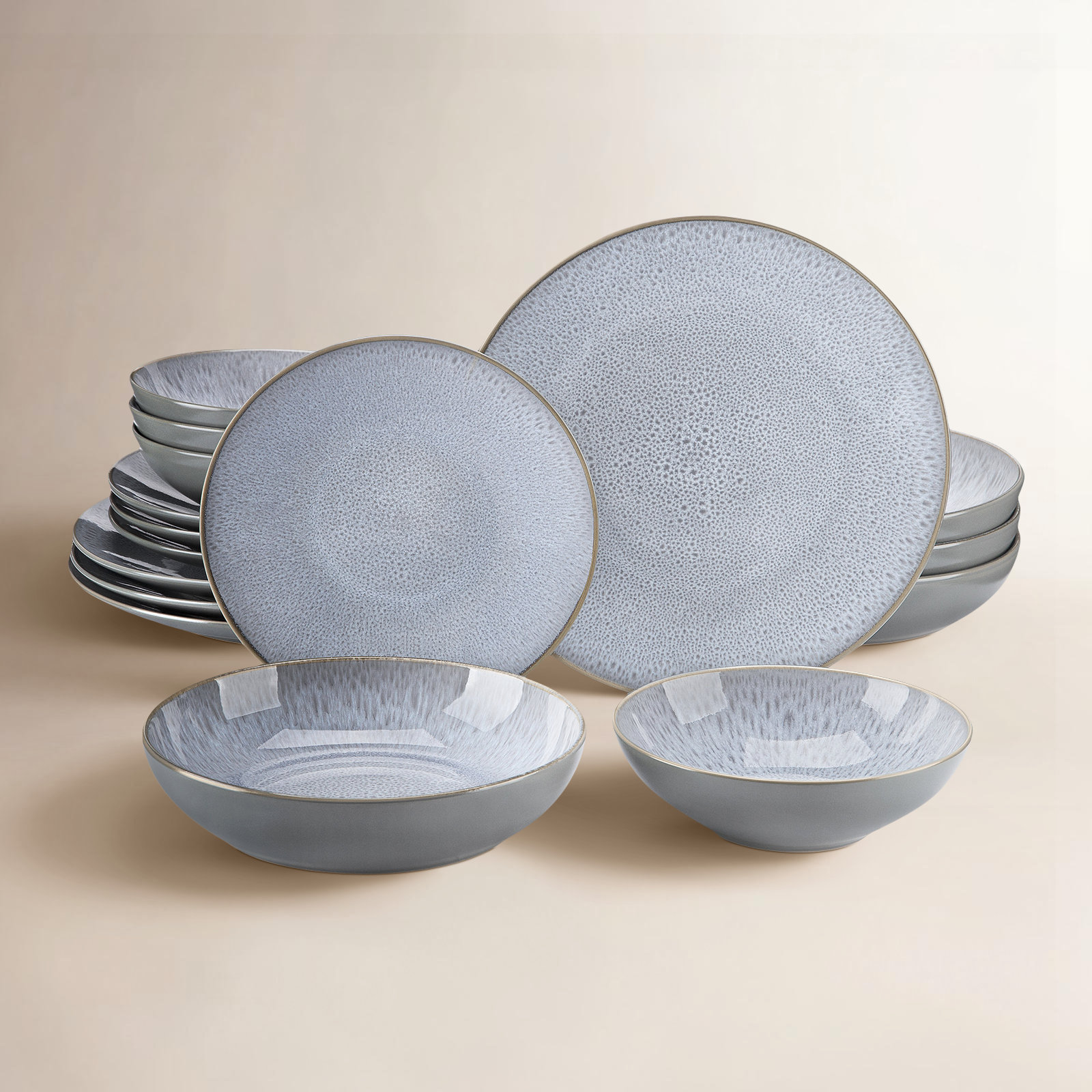 Karst Ceramic，Stoneware Dinnerware Set, White