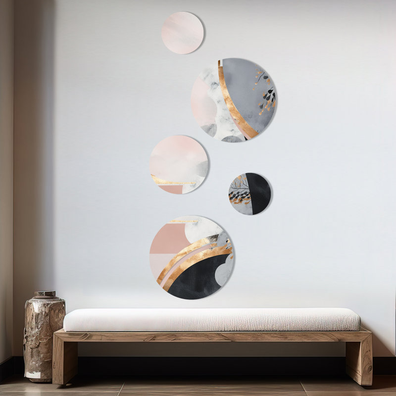 Rose Gold Unveiling Reverie IV - Abstract Floral Metal Wall Décor