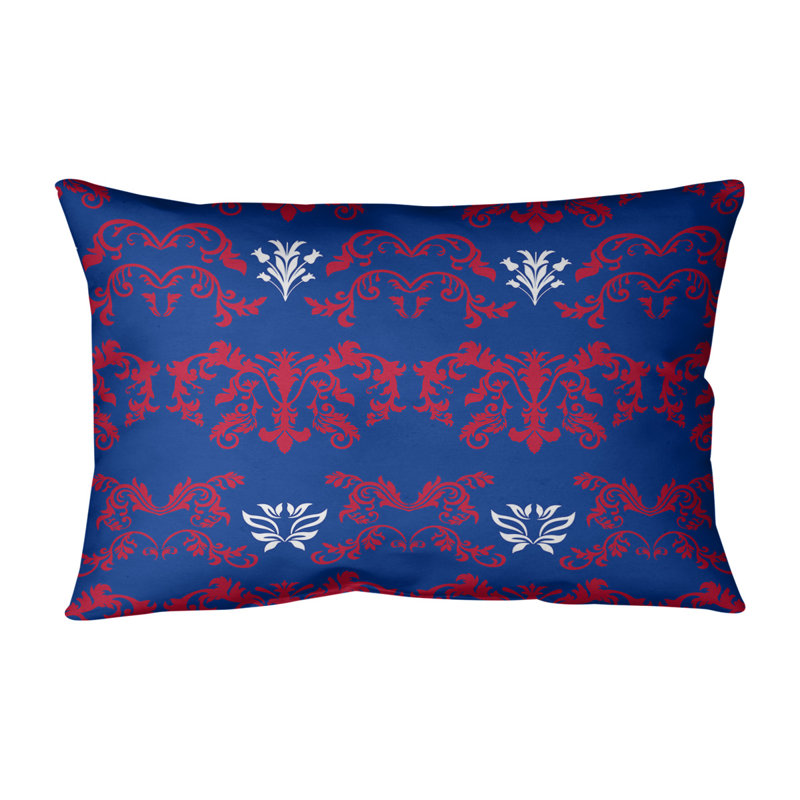 Housse de coussin Football Baroque, Rouge / bleu / blanc, Simili daim