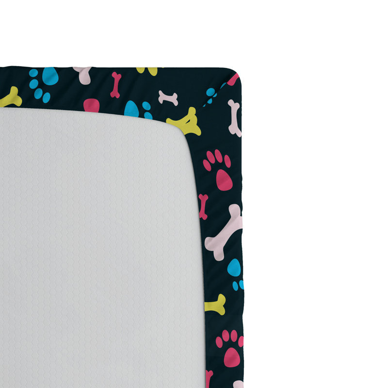 Ambesonne Dog Lover Fitted Sheet 2-Pack Cool Canine Bones TwinXL Multicolor, Twin XL Fitted Sheet