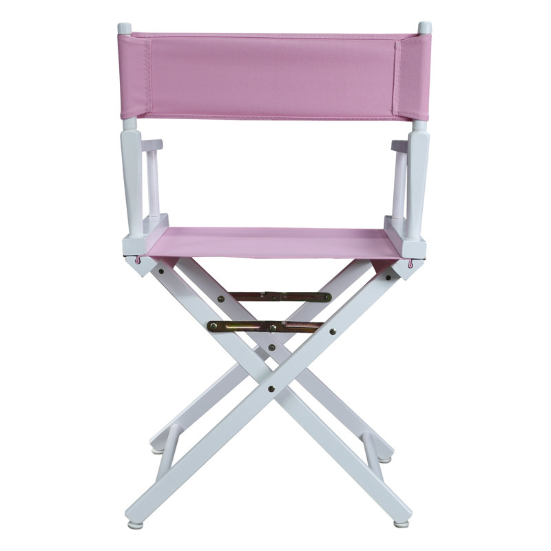 Chaise de réalisateur pliante 18 po, Blanc, Rose
