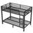 Metal Twin Over Twin Bunk Bed With Ladder And High Guardrail, Heavy-duty Metal Slats Support, Noise Free, No Box Spring Needed, For Kids And Juniors, Black-116802562