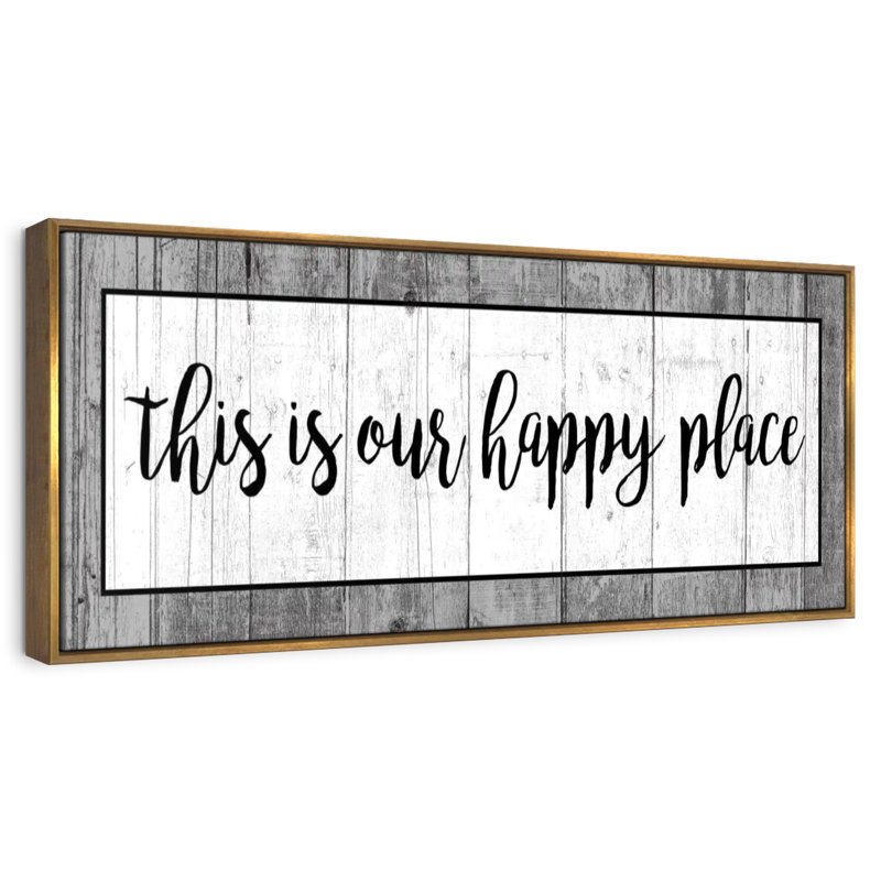 Plaque murale «This is our happy place», Floating Frame Gold, 31" X 11"